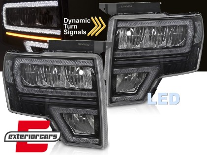 Full LED prednja svjetla SEQ žmigavci (crna) / FORD F150 MK12 (2008-2014), LPFOA3