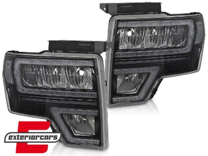 Full LED prednja svjetla SEQ žmigavci (crna) / FORD F150 MK12 (2008-2014), LPFOA3
