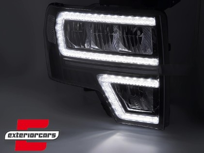 Full LED prednja svjetla SEQ žmigavci (crna) / FORD F150 MK12 (2008-2014), LPFOA3
