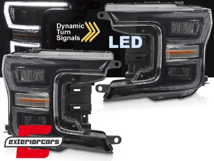 Full LED prednja svjetla SEQ žmigavci (crna) / FORD F150 Mk13 Facelift (2017-2020), LPFOA1