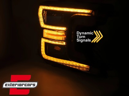 Full LED prednja svjetla SEQ žmigavci (crna) / FORD F150 Mk13 Facelift (2017-2020), LPFOA1