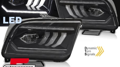 Full LED prednja svjetla SEQ žmigavci (crna) / Ford Mustang V (2004-2009), LPFO99