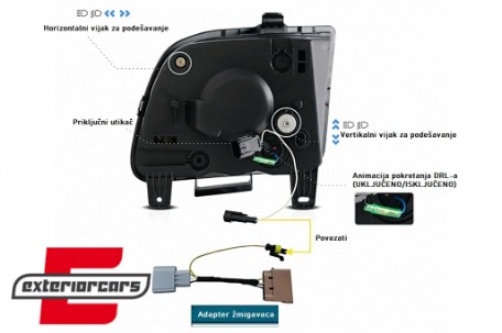 Full LED prednja svjetla SEQ žmigavci (crna) / Ford Mustang V (2004-2009), LPFO99