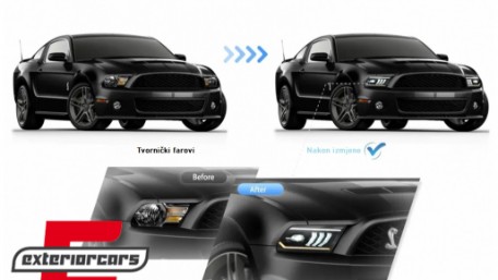 Full LED prednja svjetla SEQ žmigavci (crna) / Ford Mustang V (2004-2009), LPFO99