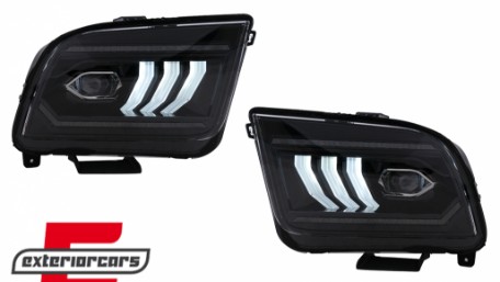 Full LED prednja svjetla SEQ žmigavci (crna) / Ford Mustang V (2004-2009), LPFO99