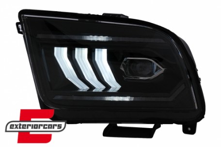 Full LED prednja svjetla SEQ žmigavci (crna) / Ford Mustang V (2004-2009), LPFO99