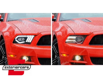 Full LED prednja svjetla SEQ žmigavci (crna) / Ford Mustang V (2010-2014), LPFO98