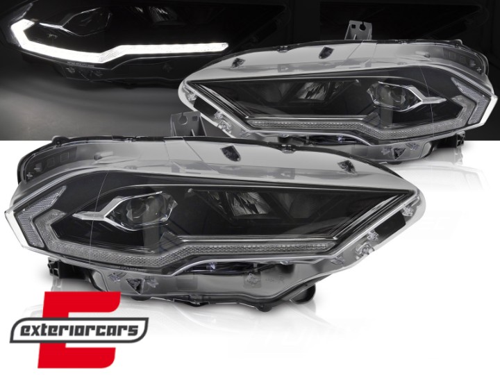 Full LED prednja svjetla SEQ žmigavci (crna) / Ford Mustang VI Facelift (2018-2023), LPFO97
