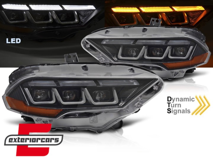 Full LED prednja svjetla SEQ žmigavci (crna) / Ford Mustang VI Facelift (2018-2023), LPFOC3