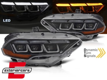Full LED prednja svjetla SEQ žmigavci (crna) / Ford Mustang VI Facelift (2018-2023), LPFOC3