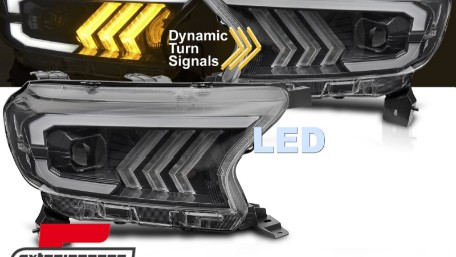 Full LED prednja svjetla SEQ žmigavci (crna) / Ford Ranger (2015-2022), LPFOC0