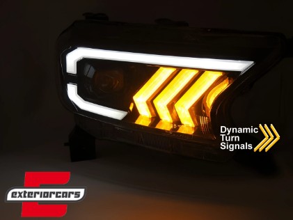 Full LED prednja svjetla SEQ žmigavci (crna) / Ford Ranger (2015-2022), LPFOC0
