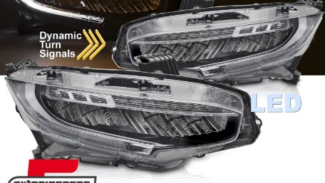 Full LED prednja svjetla SEQ žmigavci (crna) / Honda Civic Mk10 (2016-2021), LPHO35