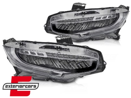 Full LED prednja svjetla SEQ žmigavci (crna) / Honda Civic Mk10 (2016-2021), LPHO35