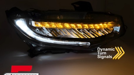 Full LED prednja svjetla SEQ žmigavci (crna) / Honda Civic Mk10 (2016-2021), LPHO35