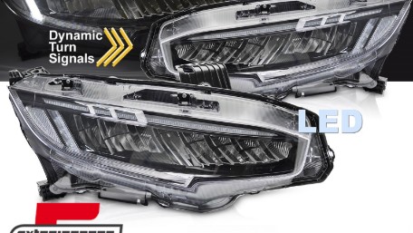 Full LED prednja svjetla SEQ žmigavci (crna) / Honda Civic Mk10 (2016-2021), LPHO36