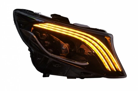 Full LED prednja svjetla SEQ žmigavci (crna) / Mercedes V-klasa Vito W447 (2014-2023), LPMEF0