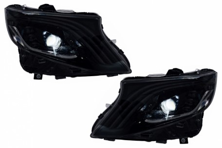 Full LED prednja svjetla SEQ žmigavci (crna) / Mercedes V-klasa Vito W447 (2014-2023), LPMEF0