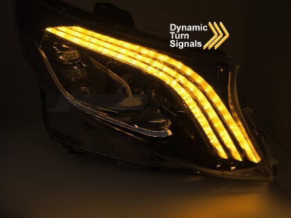 Full LED prednja svjetla SEQ žmigavci (crna) / Mercedes V-klasa Vito W447 (2014-2023), LPMEF8