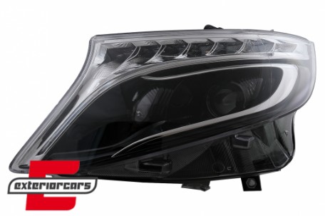 Full LED prednja svjetla SEQ žmigavci (crna) / Mercedes V-klasa W447 Vito (2014-2023), LPMEF5