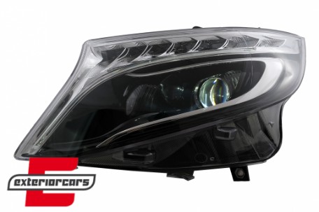 Full LED prednja svjetla SEQ žmigavci (crna) / Mercedes V-klasa W447 Vito (2014-2023), LPMEF5