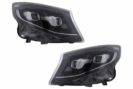 Full LED prednja svjetla SEQ žmigavci (crna) / Mercedes V-klasa W447 Vito (2014-2023), LPMEF9
