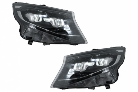 Full LED prednja svjetla SEQ žmigavci (crna) / Mercedes V-klasa W447 Vito (2014-2023), LPMEF9