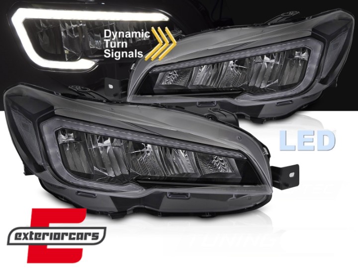 Full LED prednja svjetla SEQ žmigavci (crna) / Subaru WRX (2014-2021), LPSU25