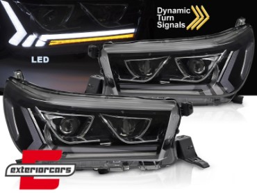 Full LED prednja svjetla SEQ žmigavci (crna) / Toyota Hilux (2016-07.2020), LPTO39