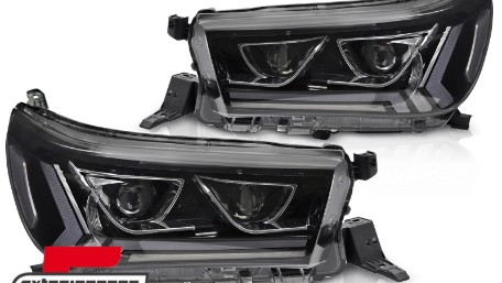 Full LED prednja svjetla SEQ žmigavci (crna) / Toyota Hilux (2016-07.2020), LPTO39