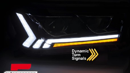 Full LED prednja svjetla SEQ žmigavci (crna) / Toyota Hilux (2016-07.2020), LPTO39