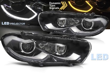 Full LED prednja svjetla SEQ žmigavci (crna) / / VW Scirocco (2008-08.2014), LPVWZ2