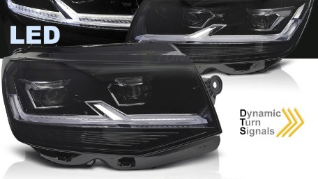 Full LED prednja svjetla SEQ žmigavci (crna) / VW T6 (2015-2019), LPVWX8