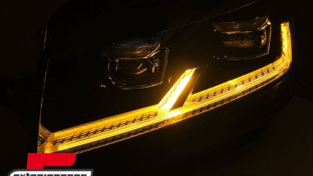 Full LED prednja svjetla SEQ žmigavci (crna) / VW T6 (2015-2019), LPVWX8