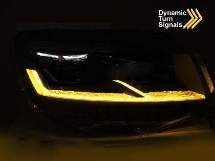 Full LED prednja svjetla SEQ žmigavci (crna) / VW T6 (2015-2019), LPVX36