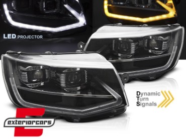 Full LED prednja svjetla SEQ žmigavci (crna) / VW Transporter T6 (2015-2019), LPVWX7