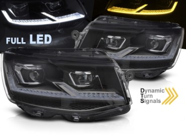 Full LED prednja svjetla SEQ žmigavci (crna/chrome) / VW T6 (2015-2019), LPVX35