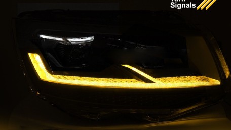 Full LED prednja svjetla SEQ žmigavci (crna/chrome) / VW T6 (2015-2019), LPVX35