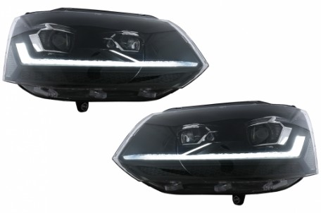Full LED prednja svjetla SEQ žmigavci (crna/chrome) / VW Transporter Caravelle Multivan T5.1 Facelift (2010-2015), LPVX31