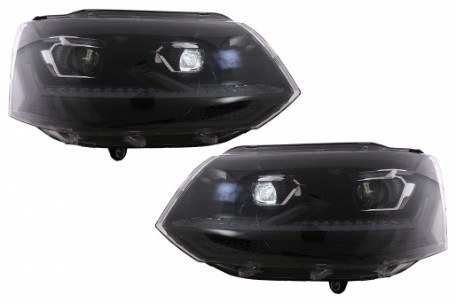 Full LED prednja svjetla SEQ žmigavci (crna/chrome) / VW Transporter Caravelle Multivan T5.1 Facelift (2010-2015), LPVX31