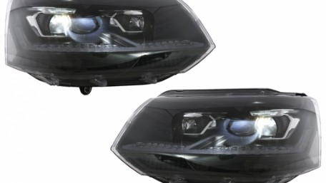 Full LED prednja svjetla SEQ žmigavci (crna/chrome) / VW Transporter Caravelle Multivan T5.1 Facelift (2010-2015), LPVX31