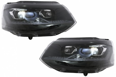 Full LED prednja svjetla SEQ žmigavci (crna/chrome) / VW Transporter Caravelle Multivan T5.1 Facelift (2010-2015), LPVX31