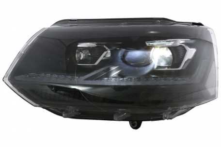 Full LED prednja svjetla SEQ žmigavci (crna/chrome) / VW Transporter Caravelle Multivan T5.1 Facelift (2010-2015), LPVX31