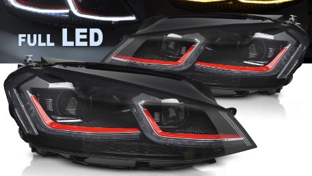 Full LED prednja svjetla SEQ žmigavci Facelift G7.5 GTI look / VW Golf 7 VII (2012-2017), LPVX08