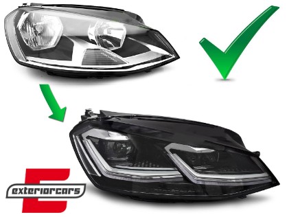 Full LED prednja svjetla SEQ žmigavci Facelift G7.5 R line look / VW Golf 7 VII (2012-2017), LPVWZ1