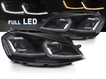 Full LED prednja svjetla SEQ žmigavci Facelift G7.5 R line look / VW Golf 7 VII (2012-2017), LPVX07