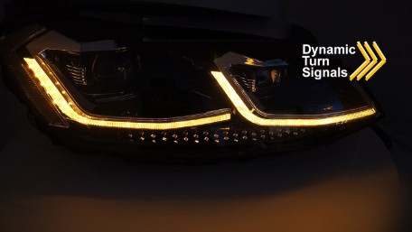 Full LED prednja svjetla SEQ žmigavci Facelift G7.5 R line look / VW Golf 7 VII (2012-2017), LPVX07