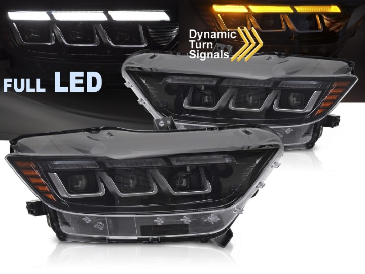 Full LED prednja svjetla SEQ žmigavci / Ford Mustang VI (2015-2017), LPFOD4