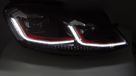 Full LED prednja svjetla SEQ žmigavci GTI look / VW Golf 7.5 Facelift (2017-2019), LPVX12