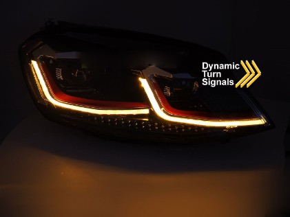 Full LED prednja svjetla SEQ žmigavci GTI look / VW Golf 7.5 Facelift (2017-2019), LPVX12